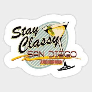 Anchorman Stay Classy San Diego Martini Glass Sticker